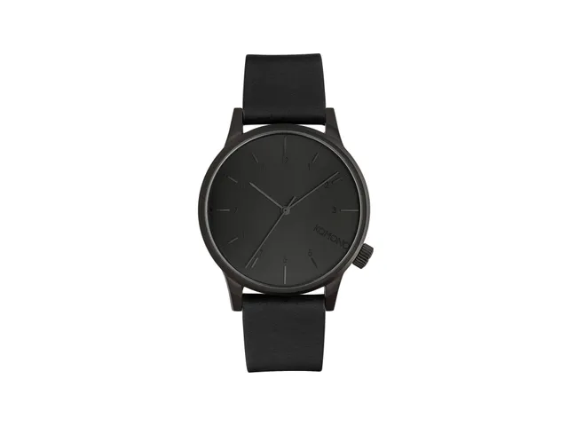 komono-winston-regal-all-black-uhr-italienisches-lederarmband image 1