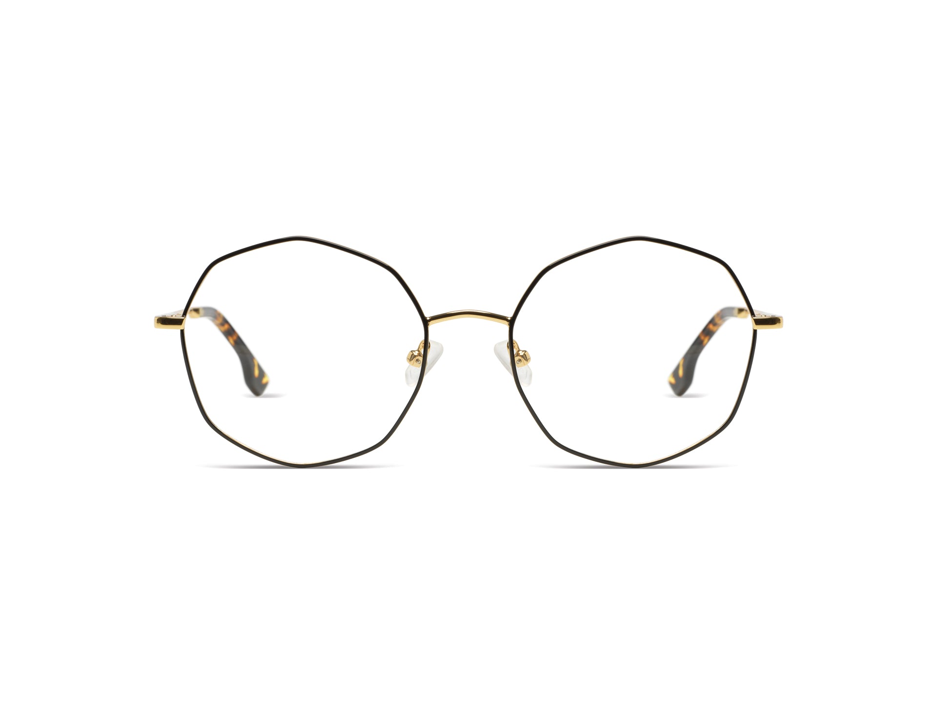 komono-sofia-black-gold-oktagonale-edelstahl-brille image 1