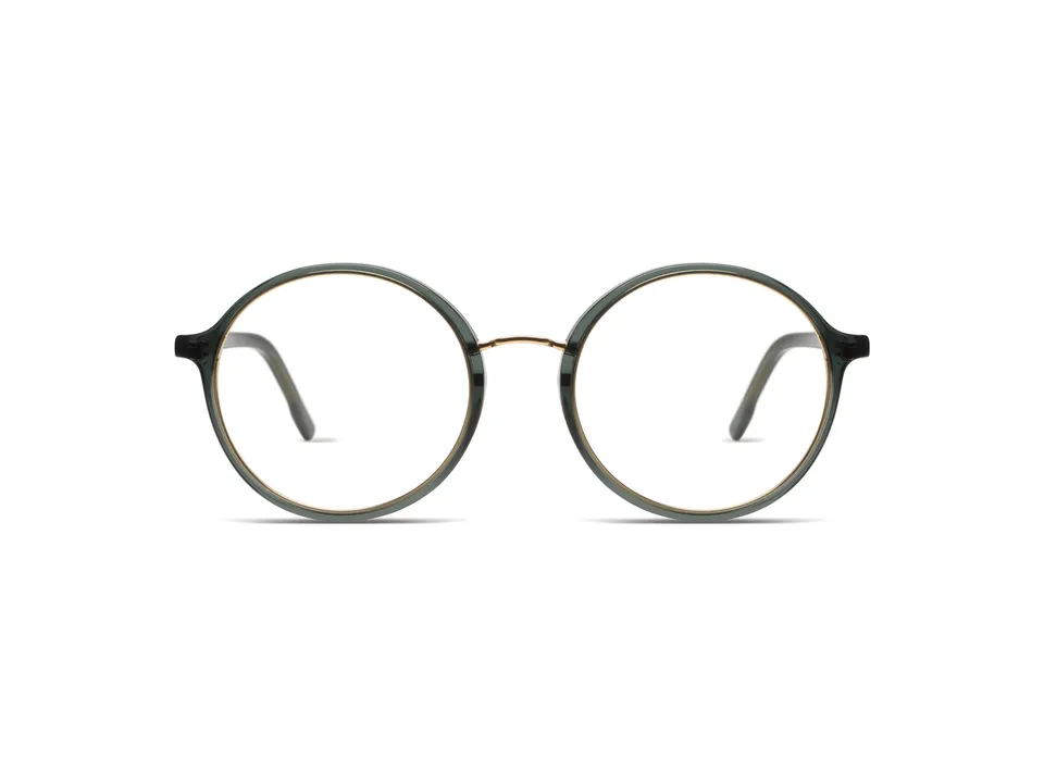 komono-alvie-emerald-rose-gold-matte-runde-sonnenbrille image 1