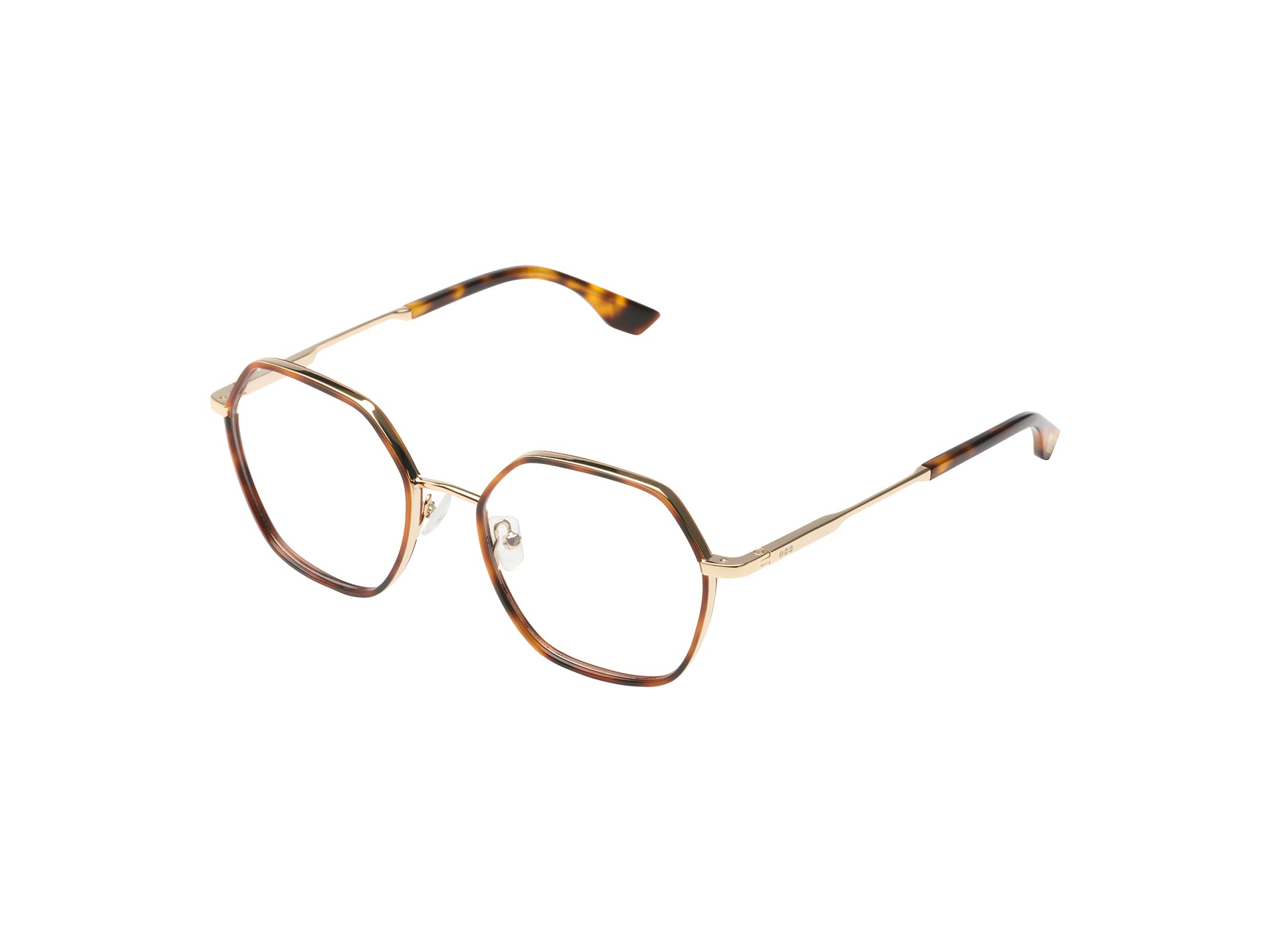 komono-nora-havana-white-gold-brillenfassung-edelstahl image 2
