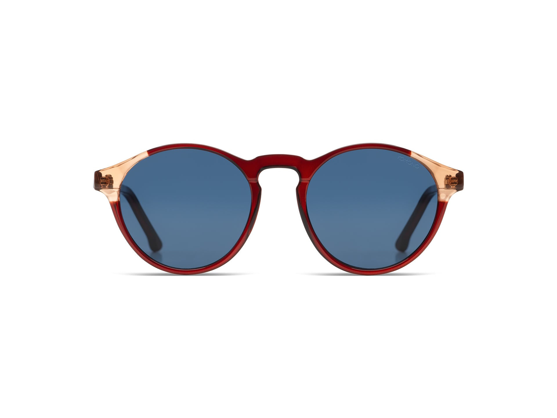 komono-devon-burgundy-coral-runde-sonnenbrille-transluzentes-bio-nylon-medium image 2