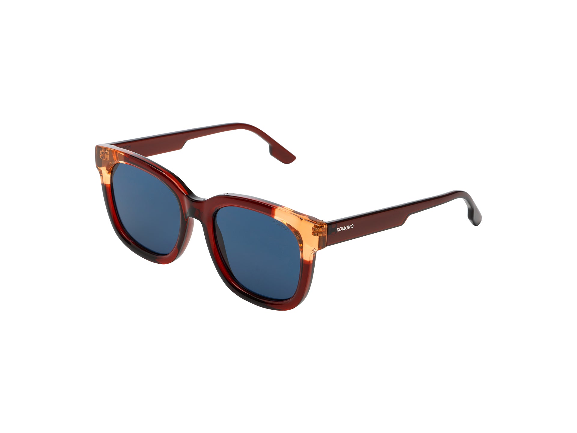 komono-sienna-burgundy-coral-oversized-rechteckige-bio-nylon-sonnenbrille image 2