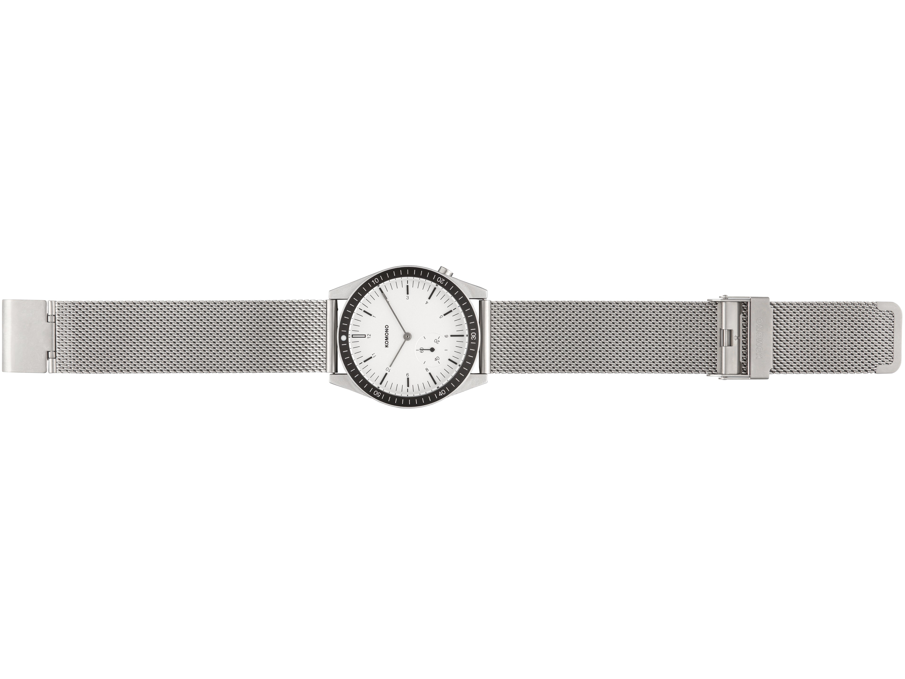 komono-ray-legacy-mesh-silver-armbanduhr-diver-mit-stoppuhr image 4