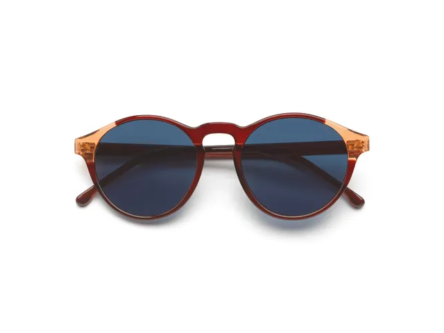 komono-devon-burgundy-coral-runde-sonnenbrille-transluzentes-bio-nylon-medium image 1
