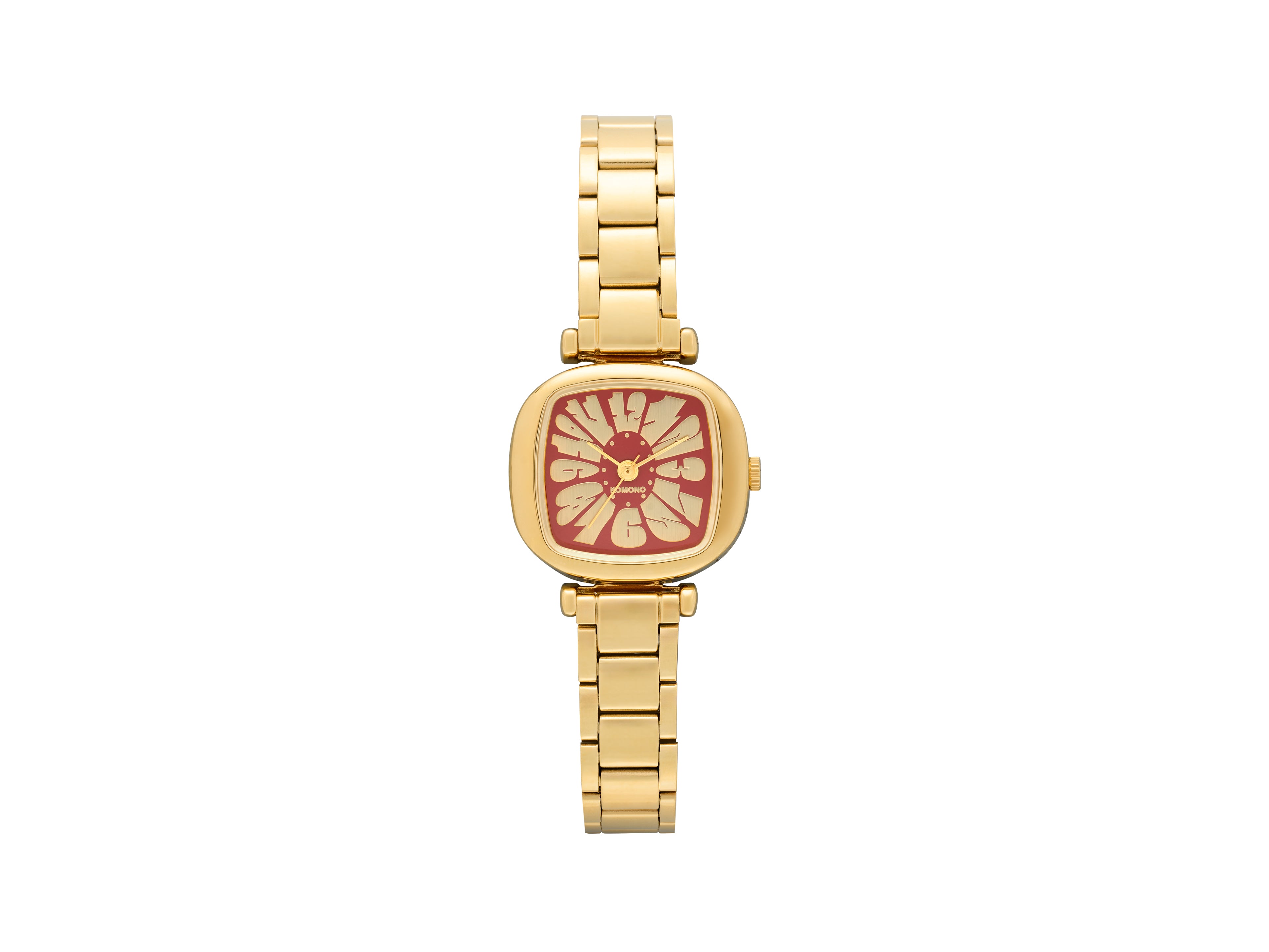 komono-moneypenny-flower-tire-gold-bordeaux-uhr image 1
