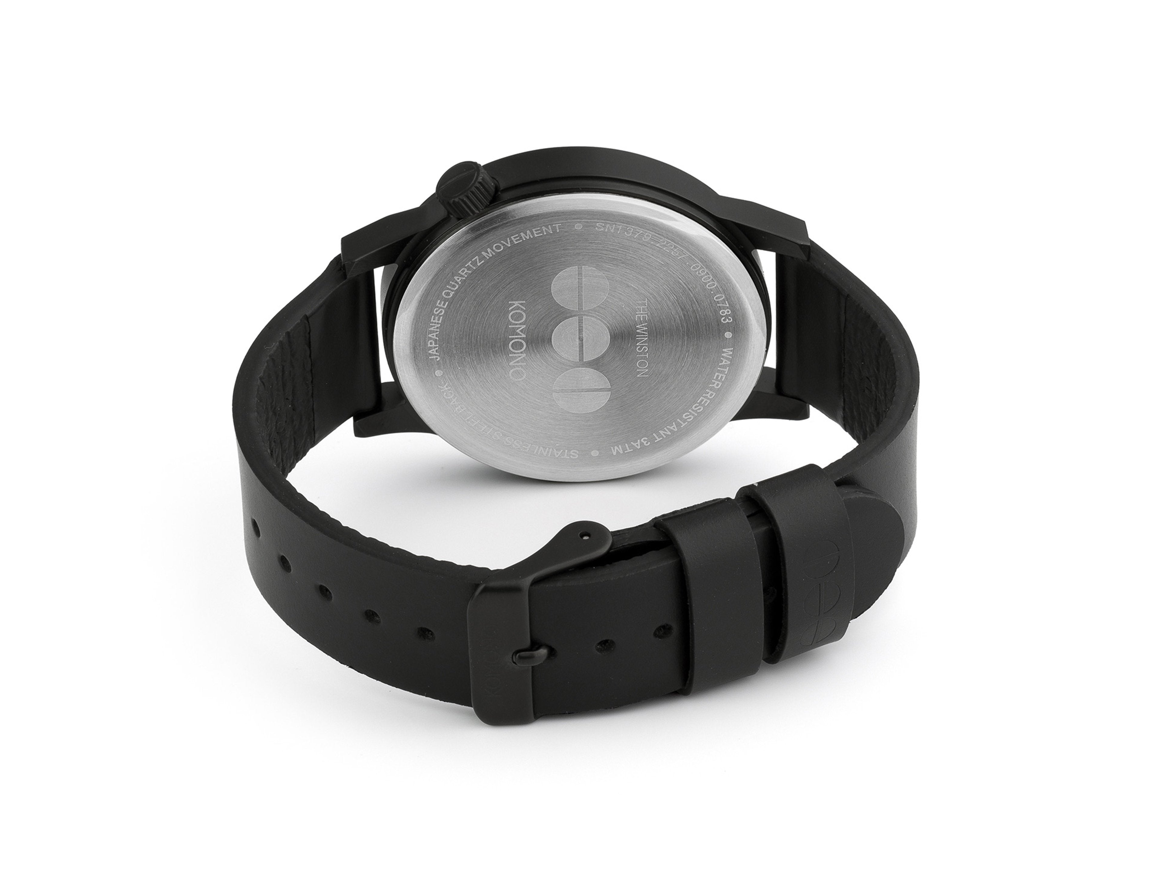 komono-winston-regal-all-black-uhr-italienisches-lederarmband image 3