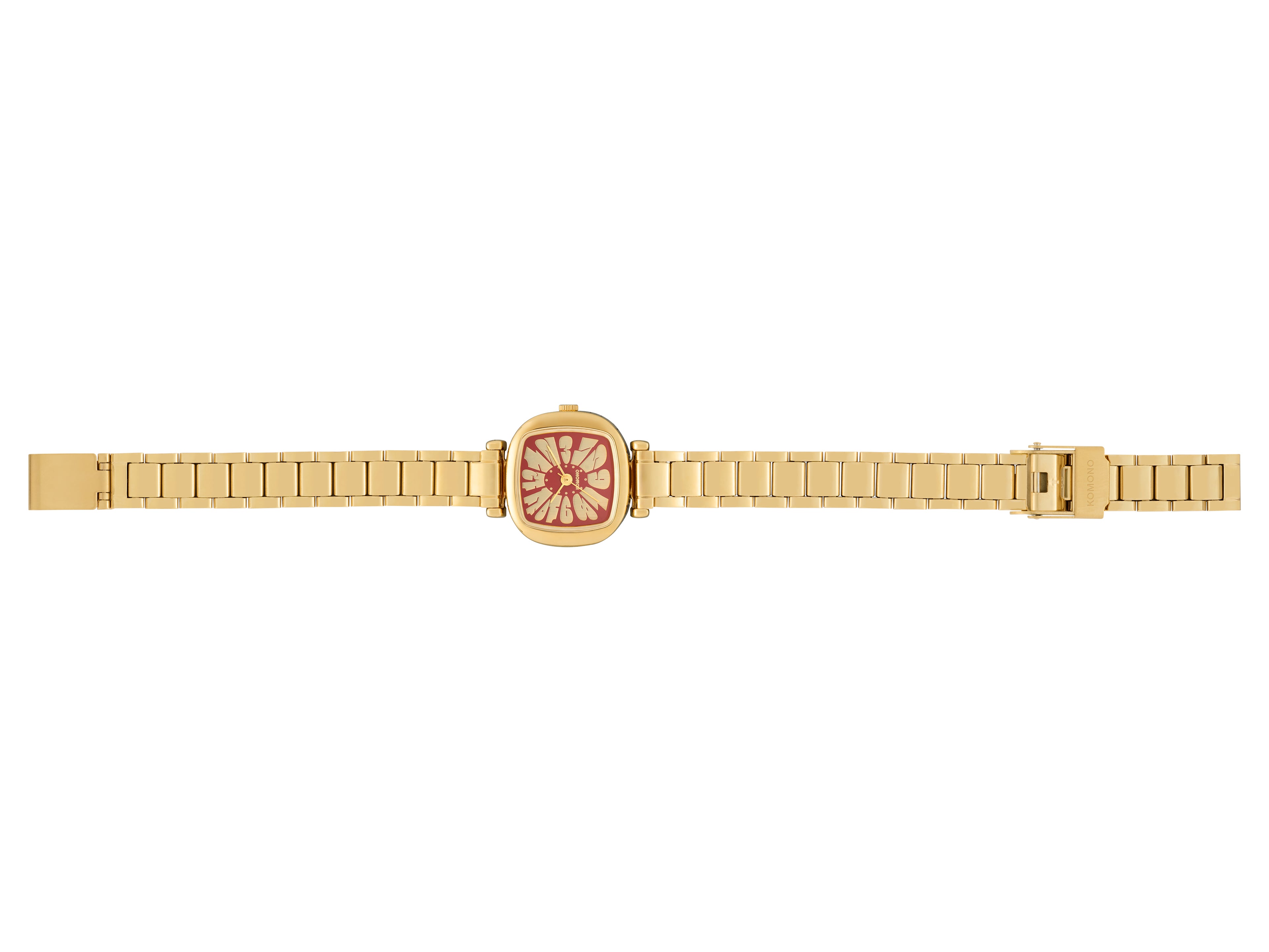 komono-moneypenny-flower-tire-gold-bordeaux-uhr image 2