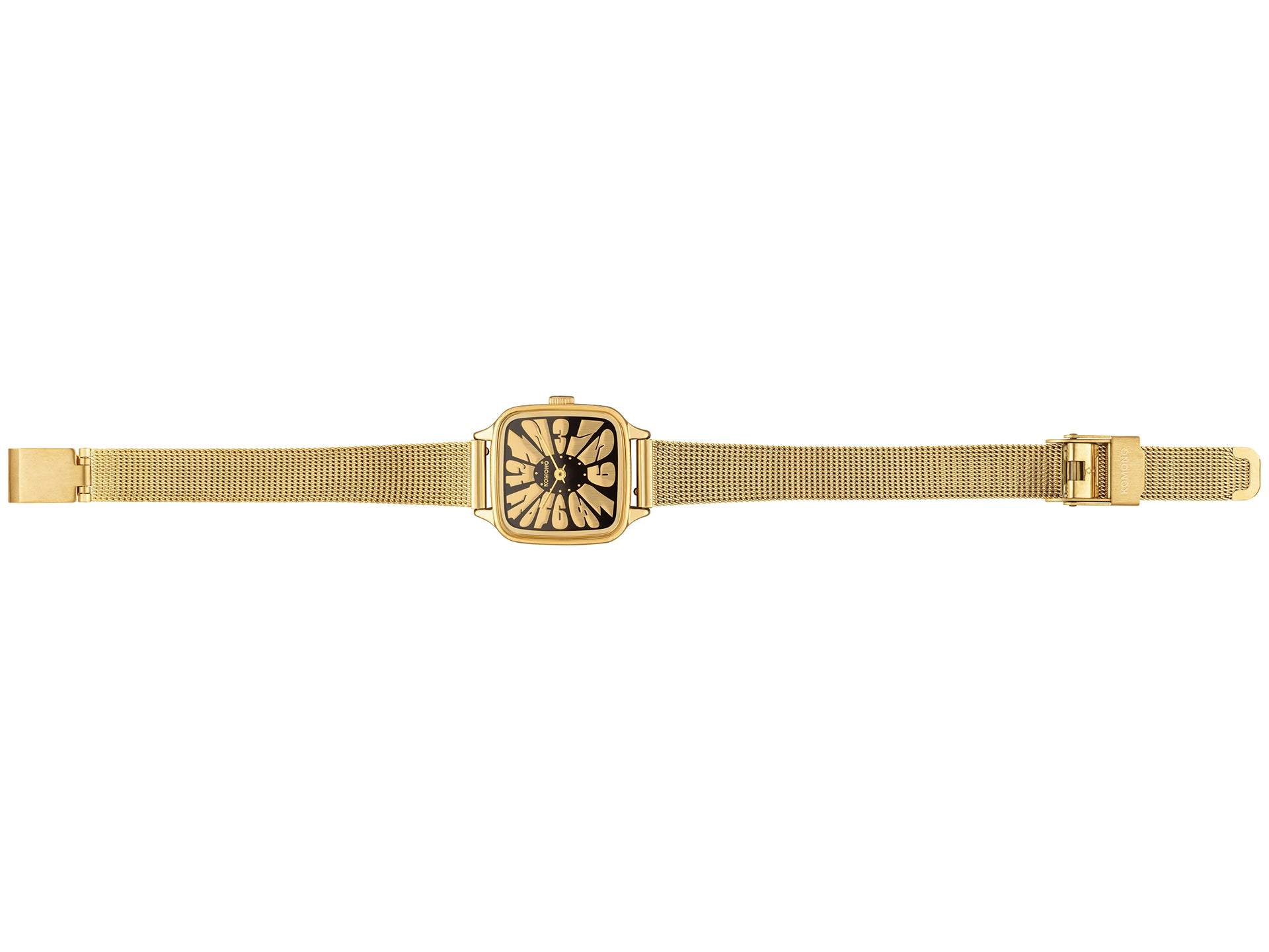 komono-kate-flower-royale-gold-black-damenuhr-japanese-quartz-edelstahlarmband image 2