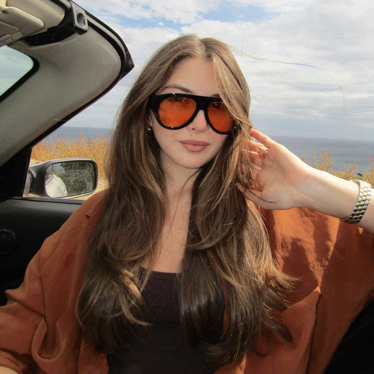 meller-lira-black-orange-aviator-sonnenbrille-oversized-aviator-in-schwarz-orang image 4