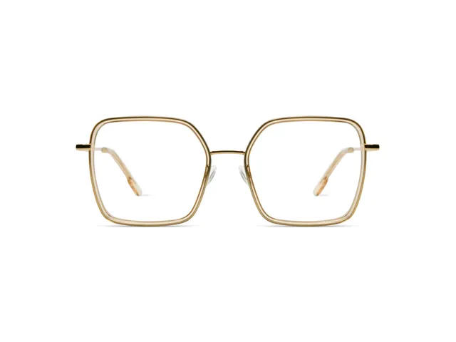 komono-audrey-champagne-white-gold-oversized-quadratische-sonnenbrille-edelstahl image 1