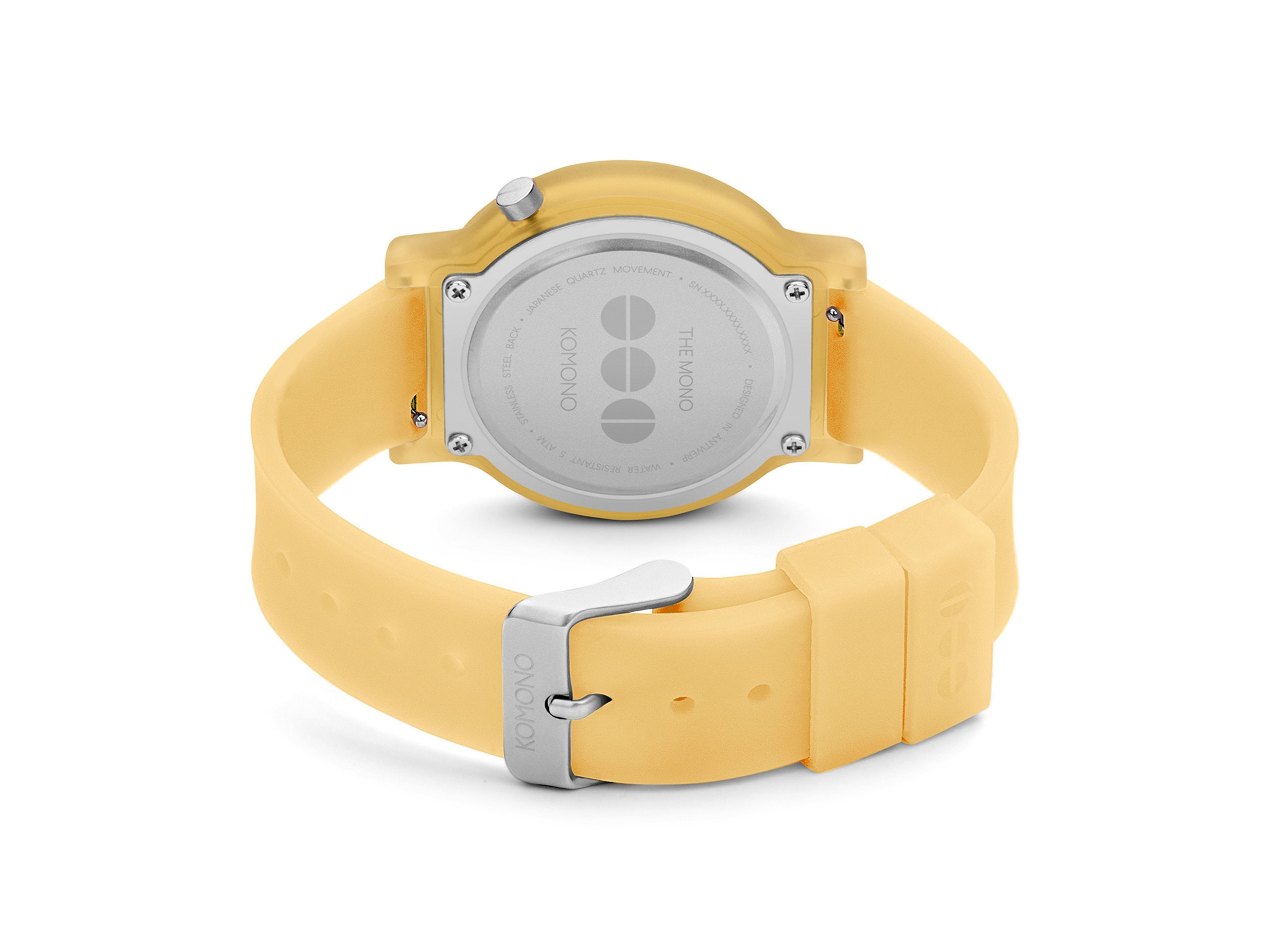 komono-mono-ochre-armbanduhr-monochromes-design-translucentes-silikonarmband image 3