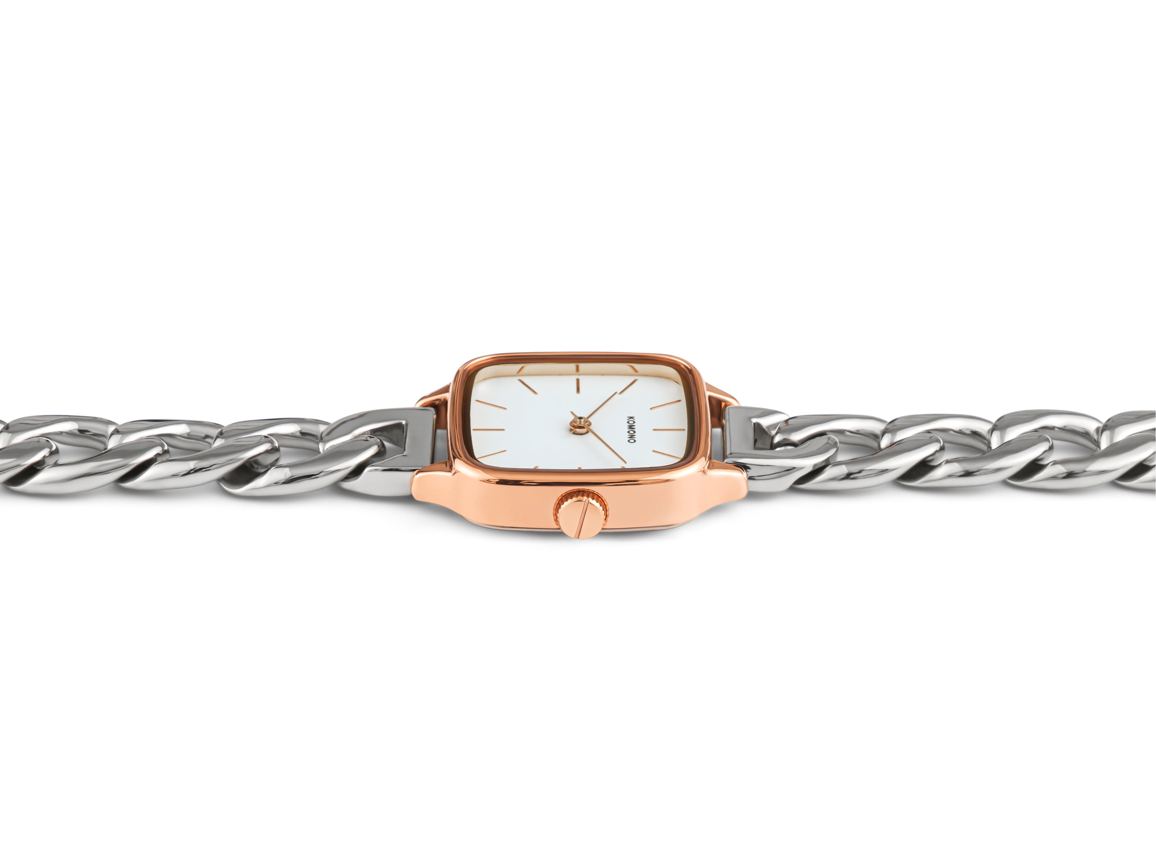 komono-kate-revolt-rose-gold-silver-mix-armbanduhr image 2
