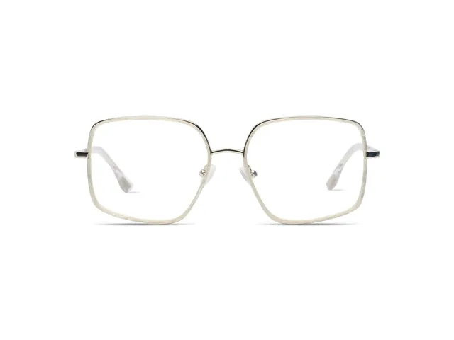 komono-amelia-white-shell-silver-edelstahl-brillenfassung image 1