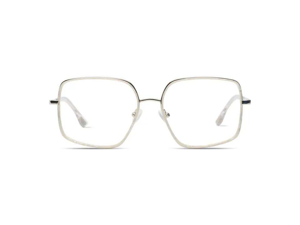 komono-amelia-white-shell-silver-edelstahl-brillenfassung image 1