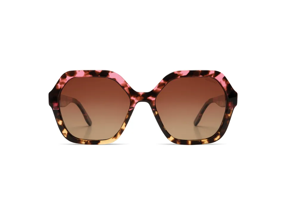 komono-iggy-havana-candy-rose-gold-oversized-oktoganale-sonnenbrille-mit-polaris image 1