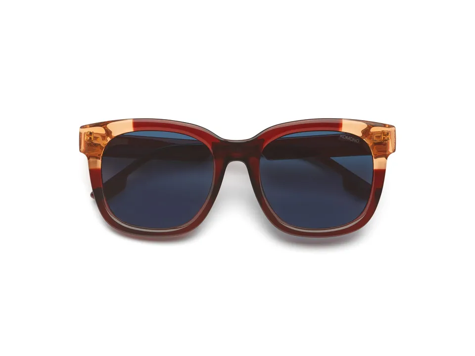komono-sienna-burgundy-coral-oversized-rechteckige-bio-nylon-sonnenbrille image 1