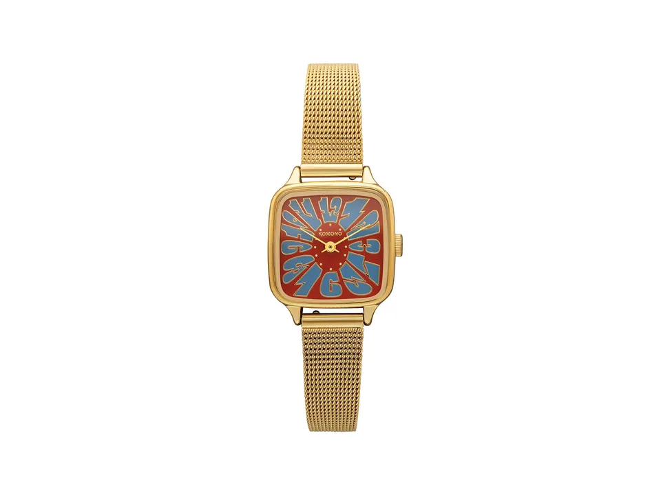 komono-kate-flower-royale-gold-maroon-blue-uhr image 1