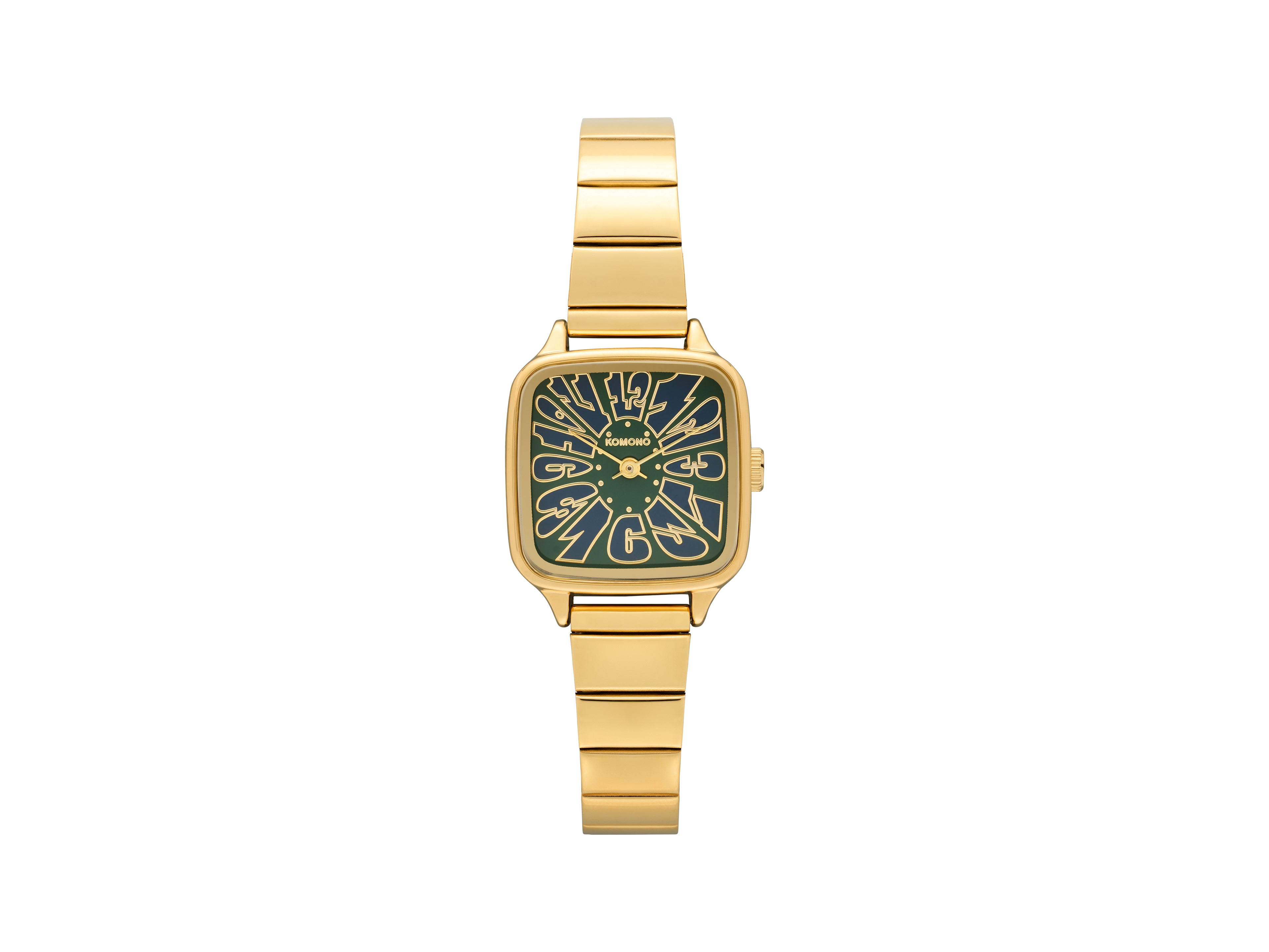 komono-kate-flower-trak-gold-green-damenuhr-edelstahlarmband-trak-gold-gr-n image 1