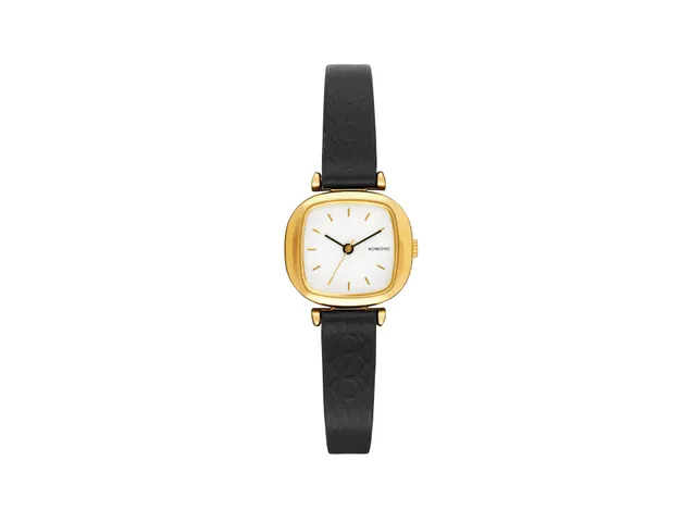 komono-moneypenny-monogram-armbanduhr-gold-black-textilarmband-minimalistisch image 1