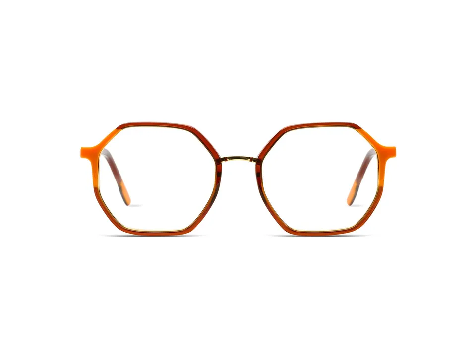 komono-idris-neon-orange-copper-white-gold-achteckige-statement-sonnenbrille image 1
