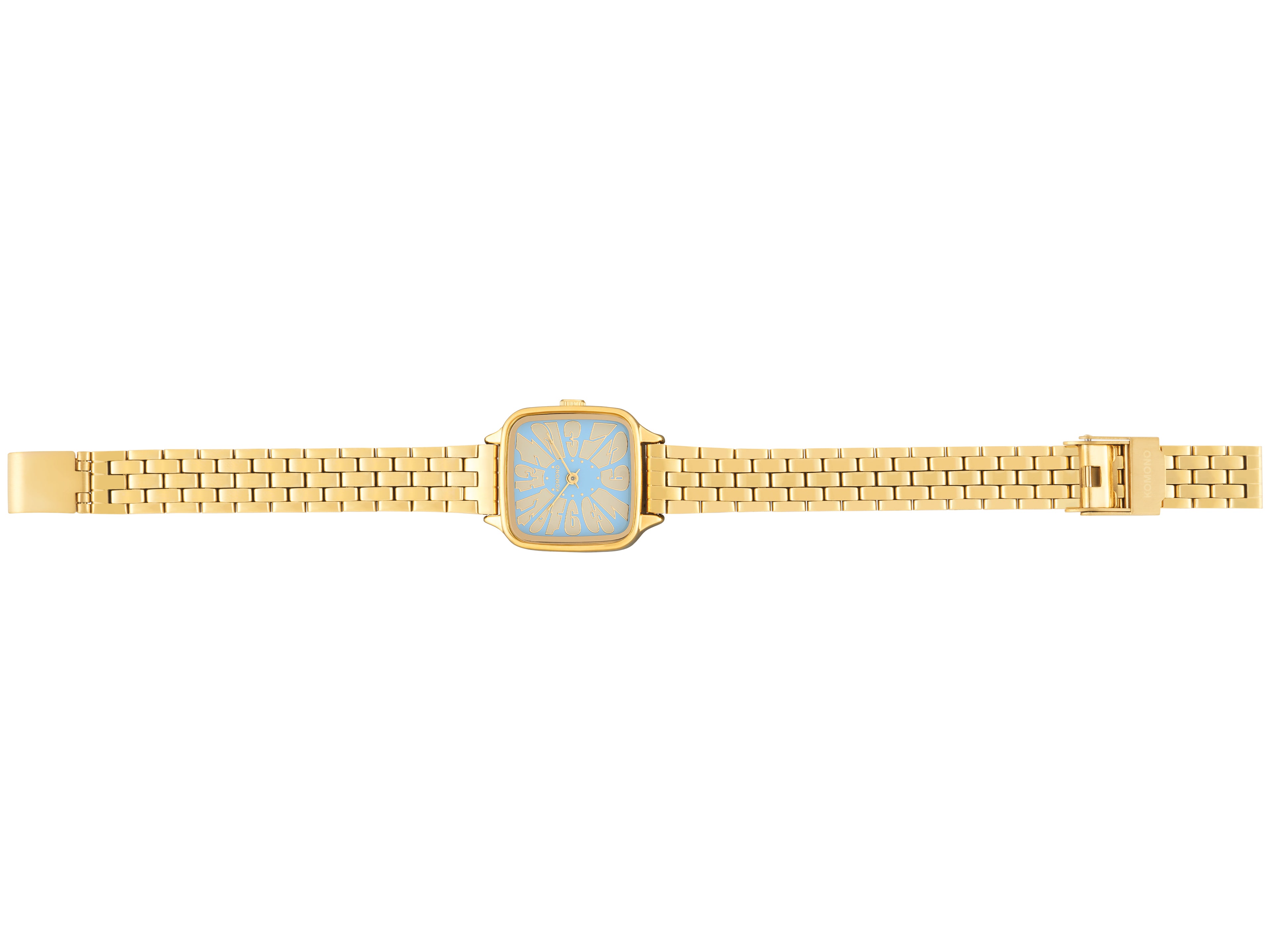 komono-kate-estate-flower-gold-sky-uhr-mit-edelstahl-armband image 2