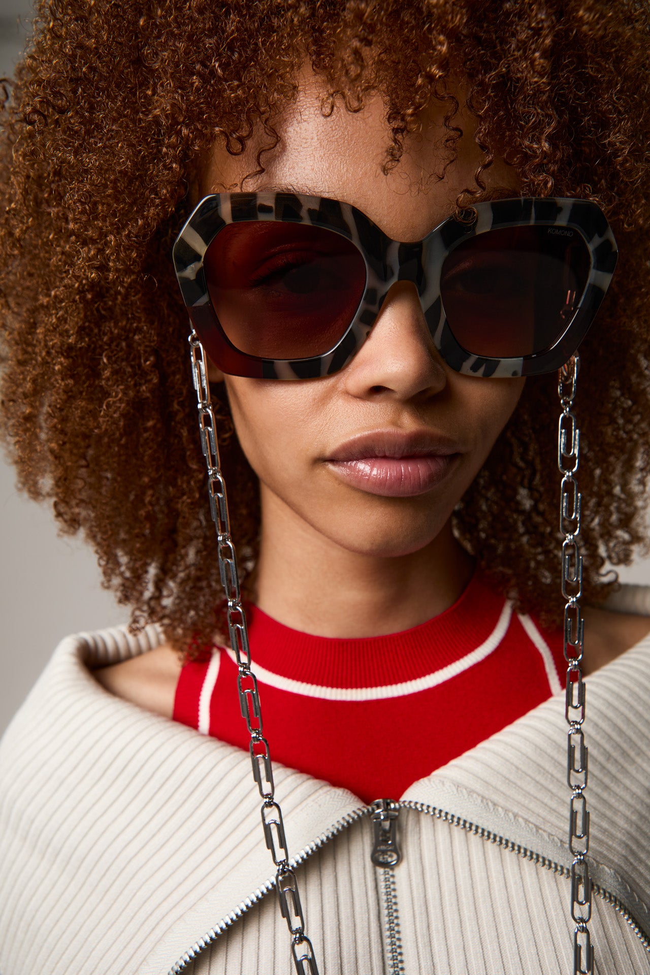 komono-gwen-bronze-bobcat-sonnenbrille-hexagonal-large-fit image 5