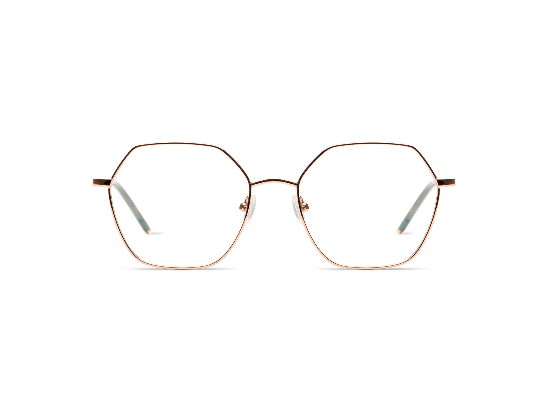 komono-nora-rose-gold-glossy-emerald-hexagonale-brillenfassung image 1