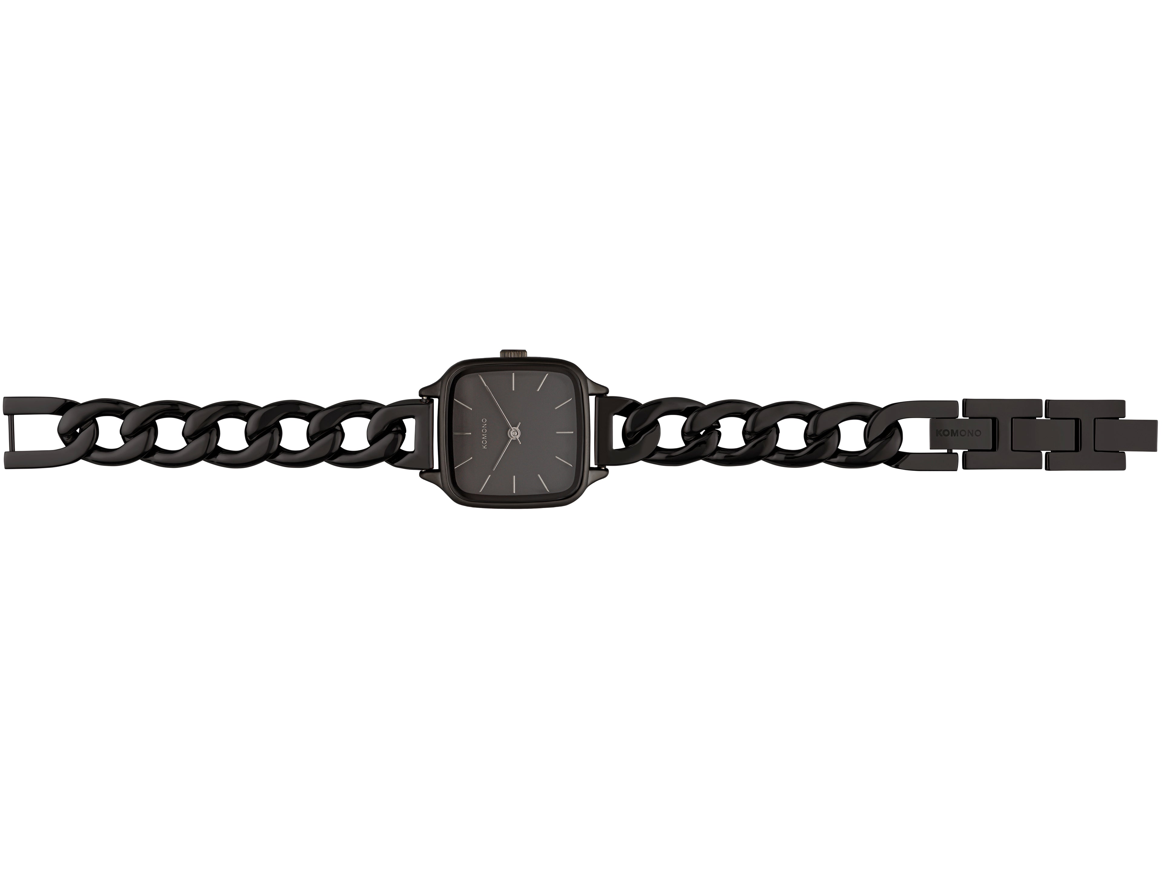 komono-kate-revolt-black-armbanduhr-mit-edelstahl-armband-im-kabelmuster image 4