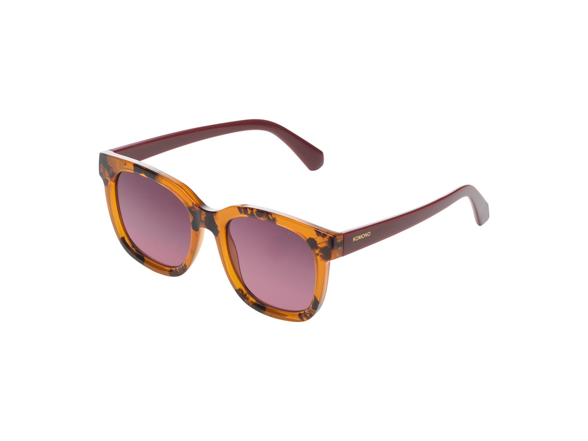 komono-sienna-amber-ink-sonnenbrille-oversized-eckig-bioplastik image 1