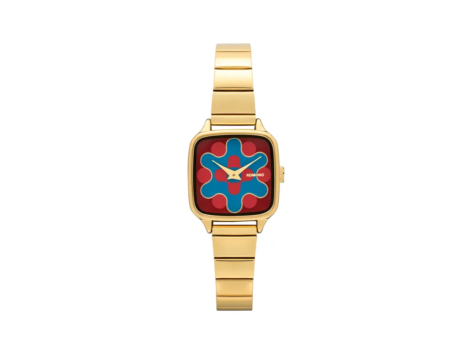 komono-kate-aurora-trak-gold-maroon-blue-armbanduhr image 1